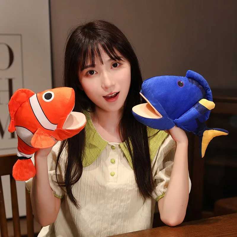 Stuffed Plush Animals Toys Hand Finger Story Puppet Kaii Dolls Educational Toys Octopus Penguin Clown Fish Birthday GiftsXJ260319