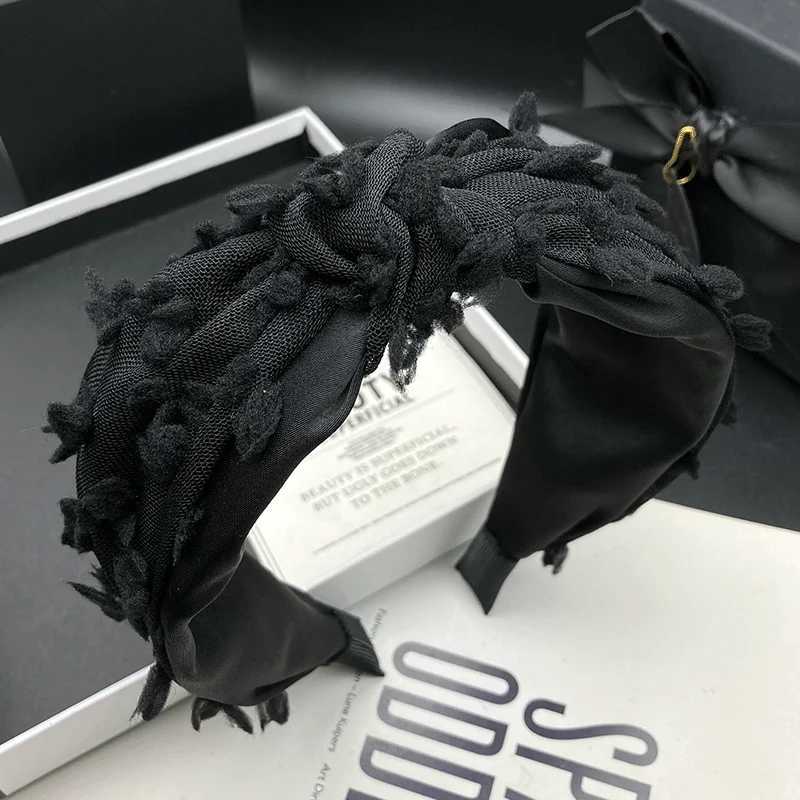 Original design Black hair clip headband for women new adult fashion hair tie headband with wide edge compression headband H260319