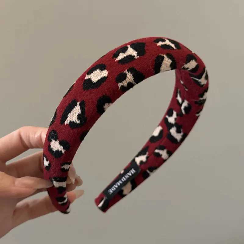 Retro red plaid headband wide brim New Year festival hair accessories no restraint H260319