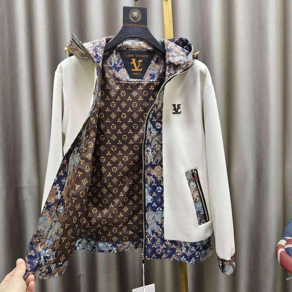 Spring And Autumn New Fashion Hooded Designer Fashion Light Luxury Splicing Versatile Top Men's Trend Jacket - view 4