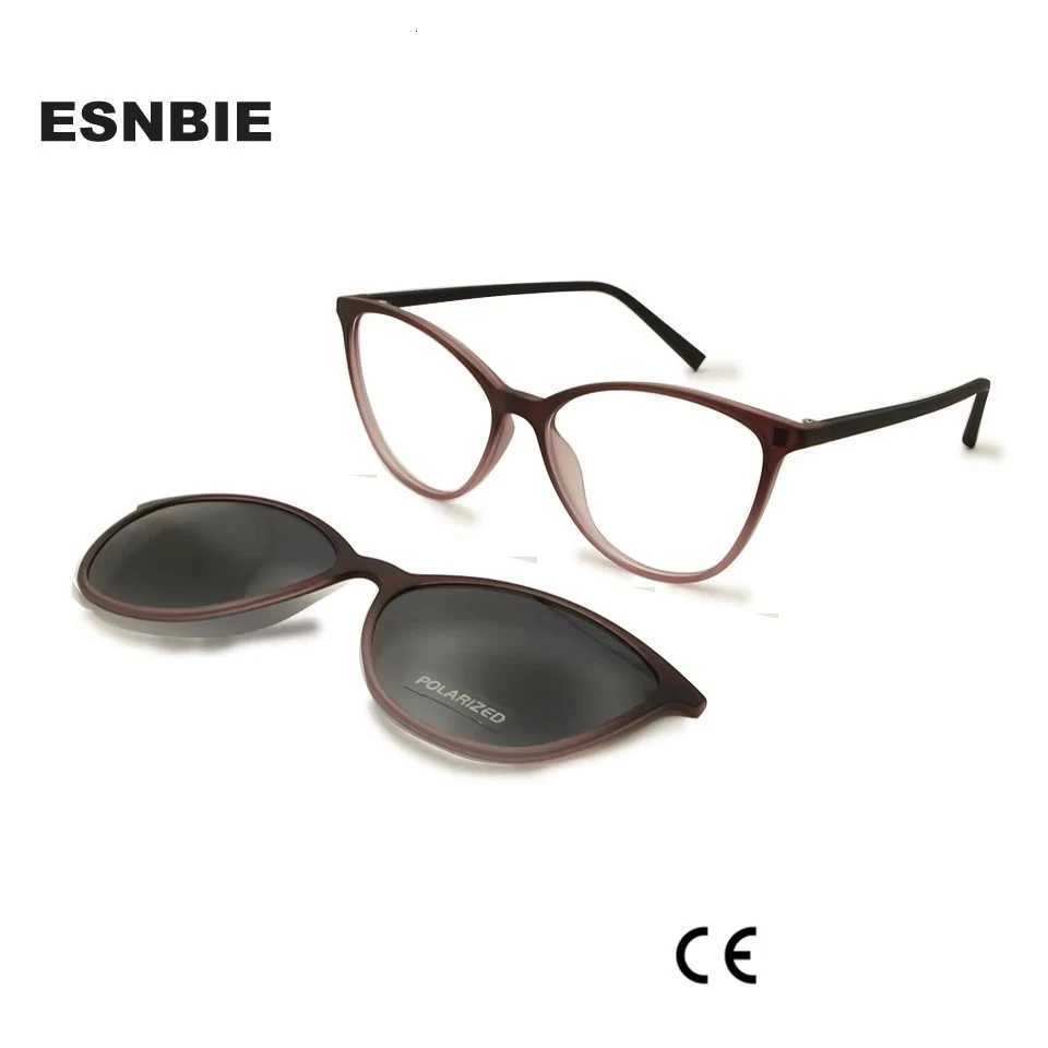 TR90 Ultralight Cat Eye Sun Glasses For Women Eyeglasses Frame With Polarized Magnet Clip On Sunglasses Female Uv400 Oculos De H260319 - view 3