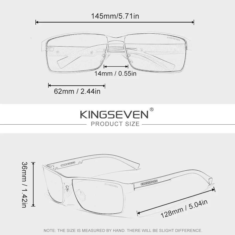 KINGSEVEN Men Polarized Sunglasses Driving UV400 Anti-Glare High Quality Glasses Male Causal Rectangle Fashion Outdoor Eyewear H260319 - view 6