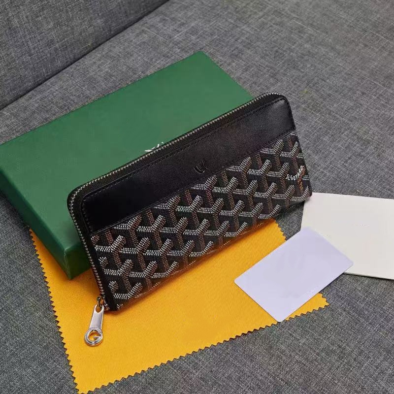 Factory direct sales matching boutique box designer men's long zipper wallet new fashion large capacity multifunctional zipper party elegant women