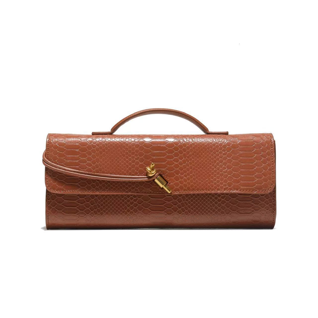 2026 Luxury Fashion Horizontal Women's Handbag Trendy Retro Stone Pattern Chinese Style Stick Bag Organ Versatile Single Shoulder Crossover Banqu