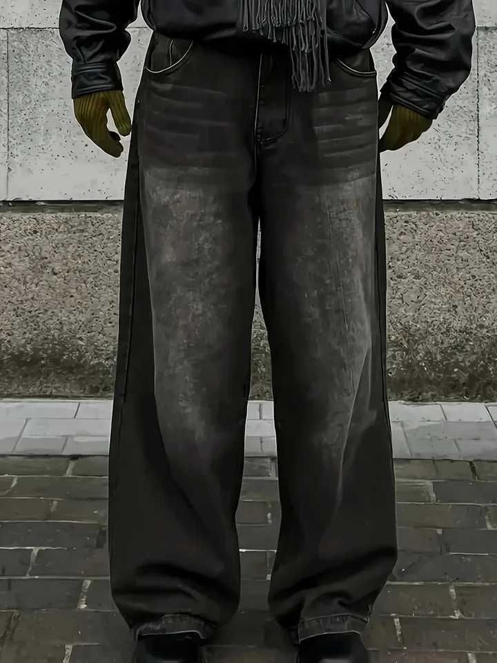 MenS Skinny Fit Wide Leg Jeans MenS Stylish Comfy Denim Pants Versatile For Four Seasons M260319