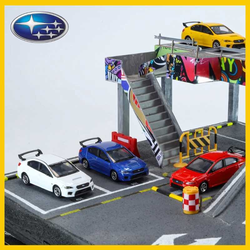MINI 1/64 Subaru WRX STI Super Racing Alloy Diecast Miniature Car Model Pull Back Suspension Kid Toy Exquisite Gift Box Collect Y260319