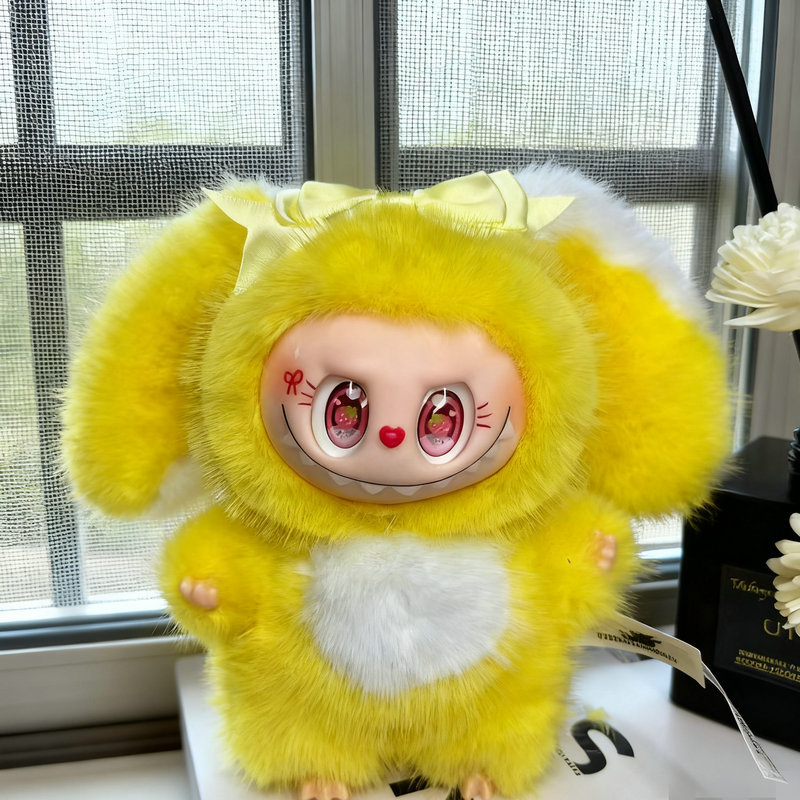 17cm Labubu Bunny Macaron Series Blind Box Collectible Toy Kiwi Color QIAOWANTONG