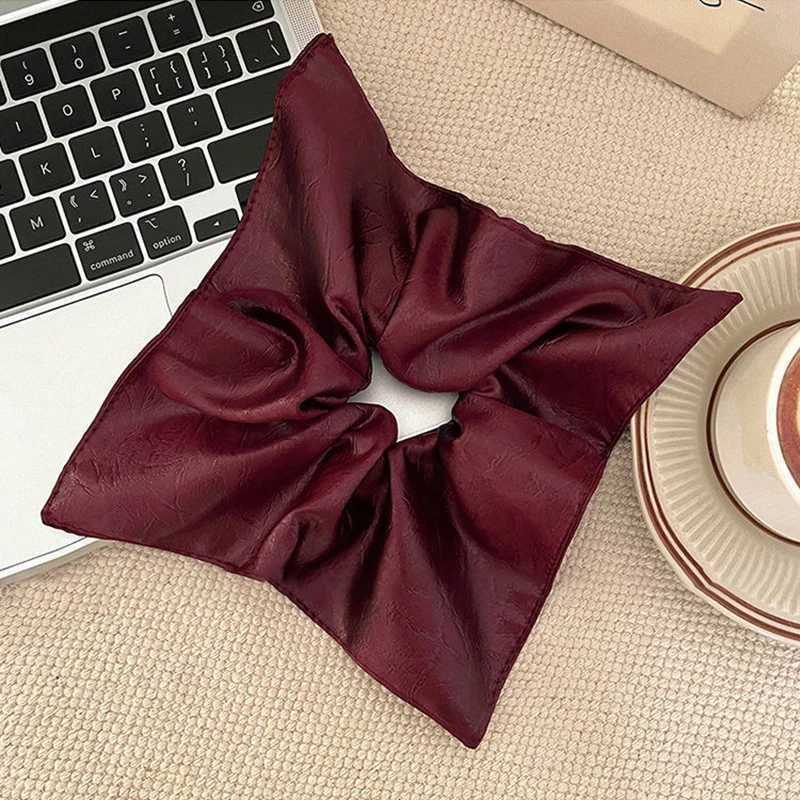 Square Pleated Low Ponytail Holders Fashion Gentle Hair Ties Vintage New Hair Ring Light Luxury High-end Accessories for Women H260319