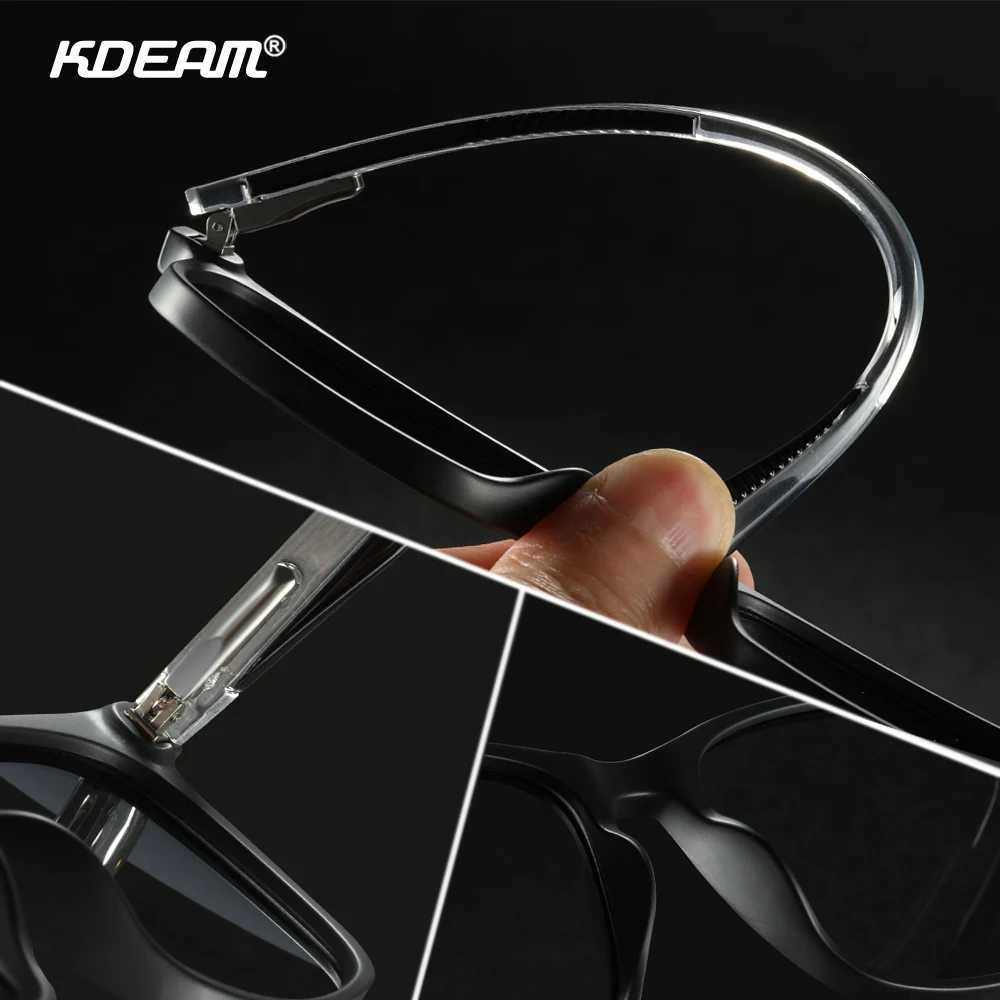 KDEAM Mens Square Sunglasses Polarized Lens TR90 Material Frame Spring Stainless Steel Hinges Fishing Sun Glasses KD393 H260319 - view 4