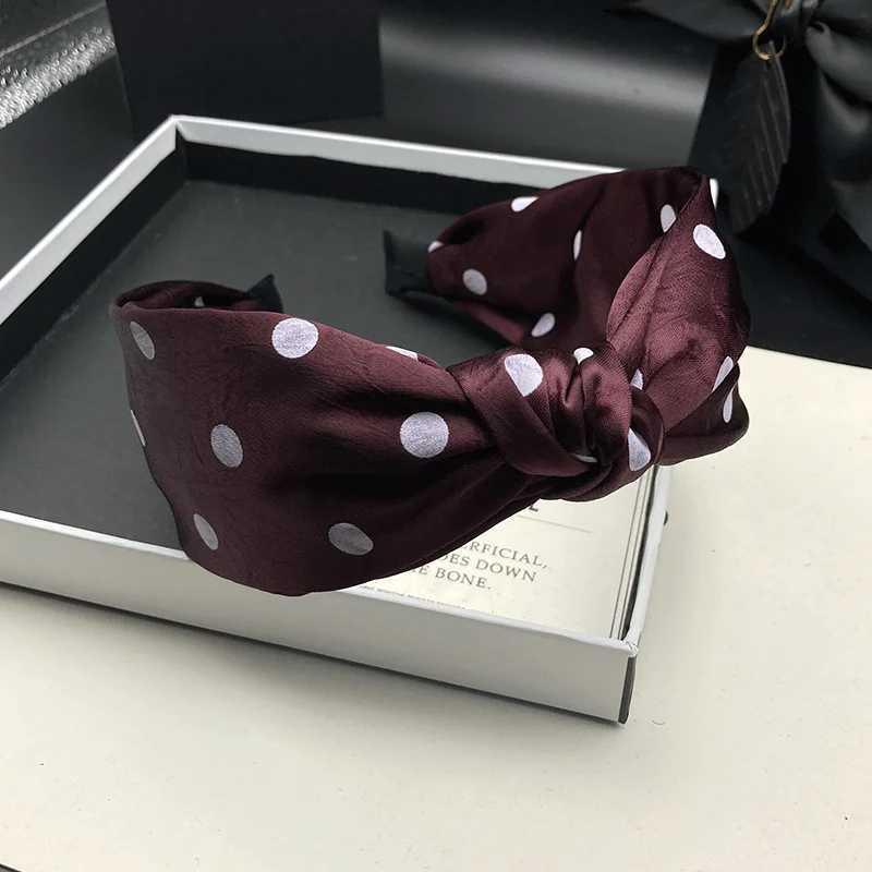 Light luxury headband with satin polka dot hair clip womens fashionable adult headpiece wide edge pressed hair H260319