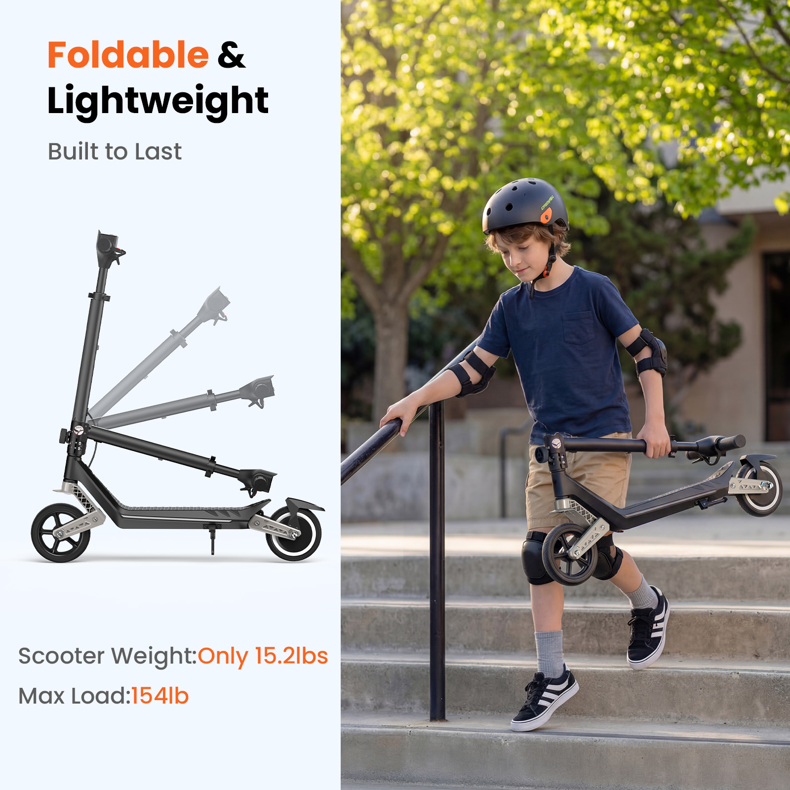 iScooter K6 Kinder Scooter for Children aged 6 to 12 age 3 Riding Modes with 6 inch Wheels and 7 Colour Lights Children's E-Scooter