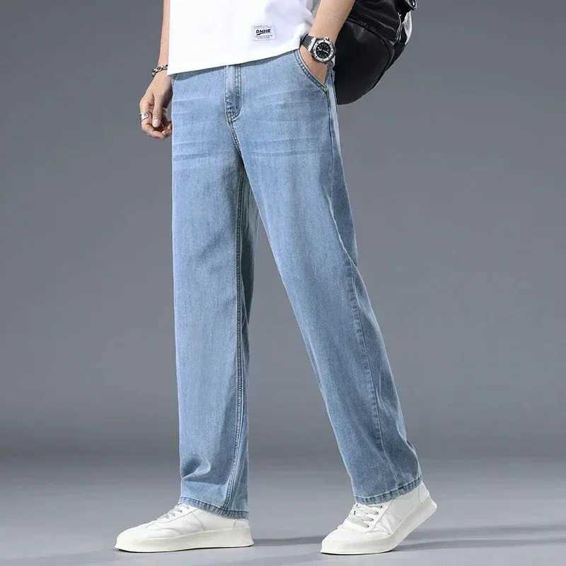 Lyocell Business Jeans Mens Spring Thin Casual Straight Fashion Loose Brand Pants Comfortable Male Denim Trousers Versatile M260319