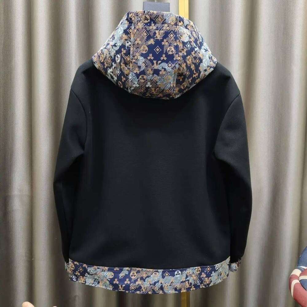 Spring And Autumn New Fashion Hooded Designer Fashion Light Luxury Splicing Versatile Top Men's Trend Jacket - view 8