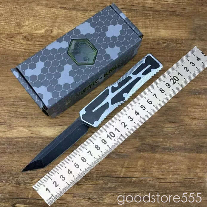 Heretic Giant OTF fixed blade knife D2 pocket knife Black Blade Aviation couteau Aluminum Carbon Fiber Handle Outdoor Camping Tool