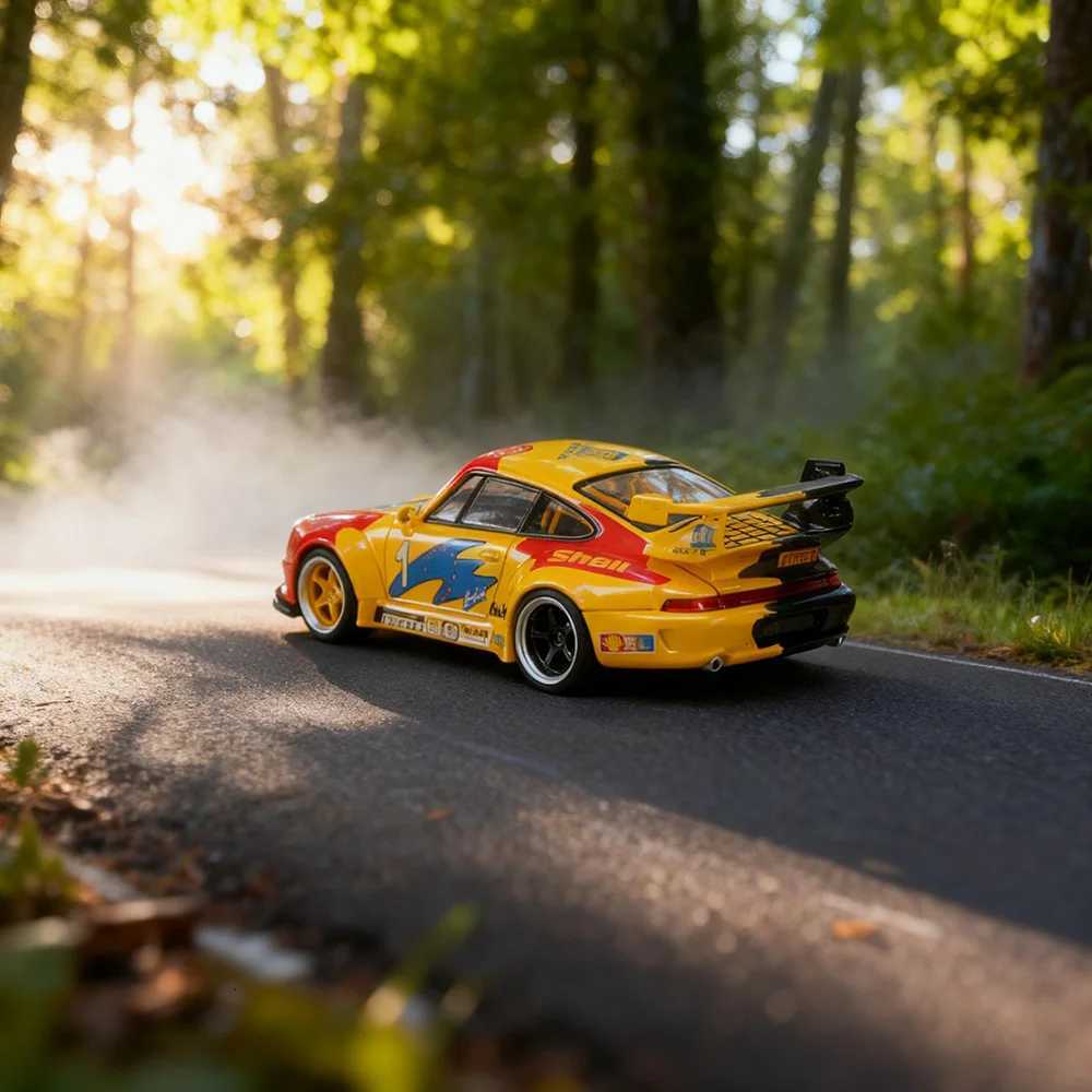 164 Diecast Sports Car Model RWB 993 Limited Edition High-Detail White Mini Vehicle Collectible Display Gift Toy Y260319