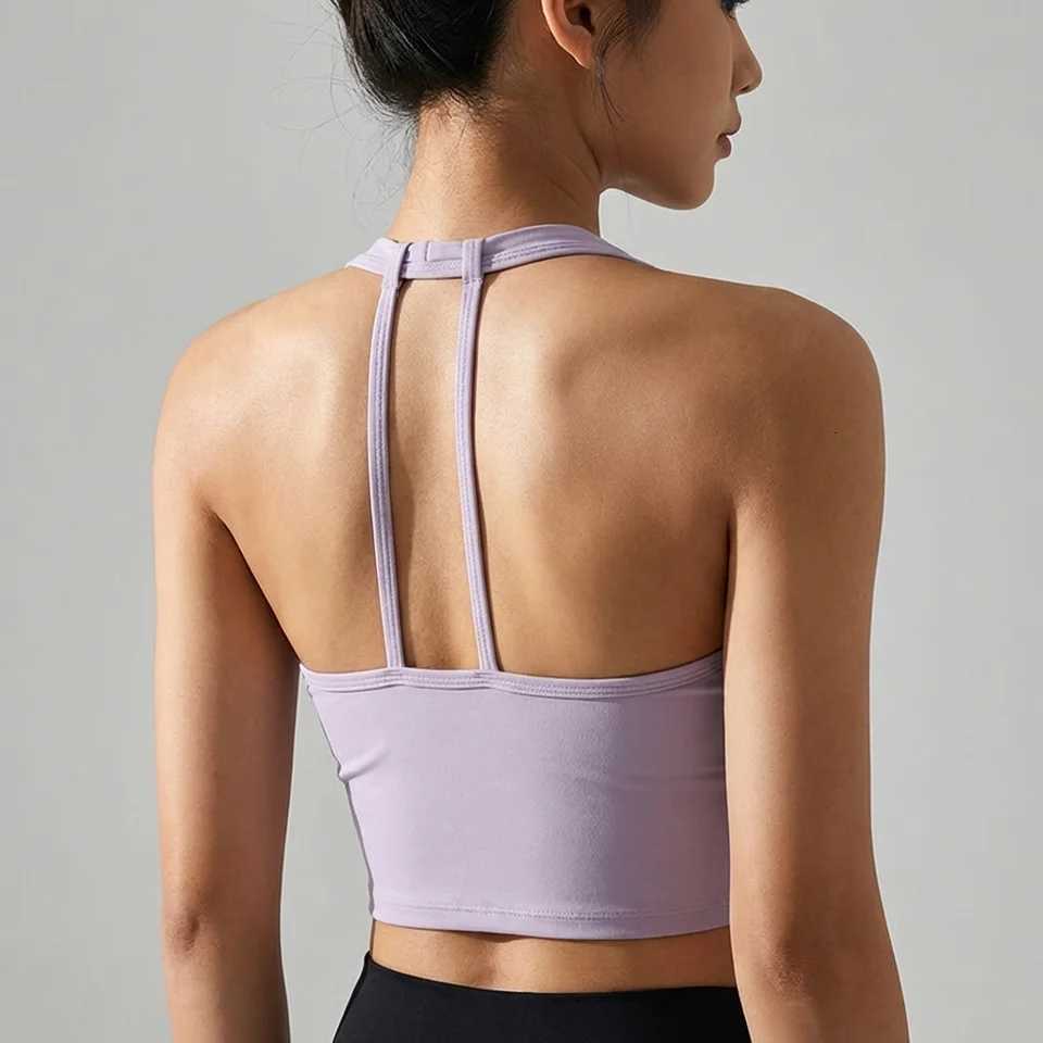 Womens Impact Longline Strappy Sports Yoga Bra Vest Fitness Tank Top Open Back Gym Running Workout Halter Beautiful Sports Bra Z20260319