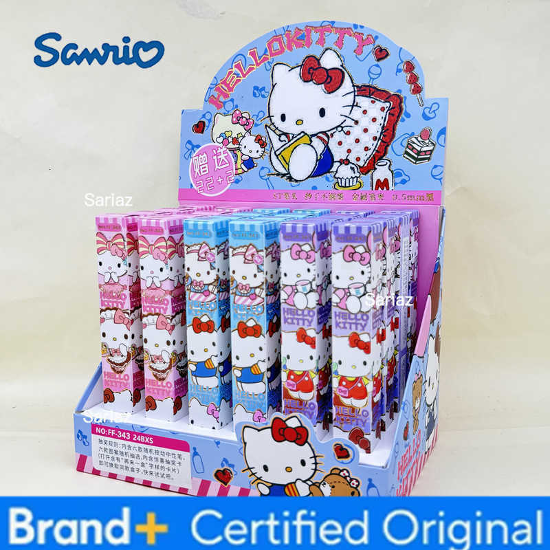 Sanrio 12pcs Kuromi Melody Cinnamoroll Kitty Press Gel Pen Cute 05mm Black Ink Neutral Pens Office School Supplies H251231