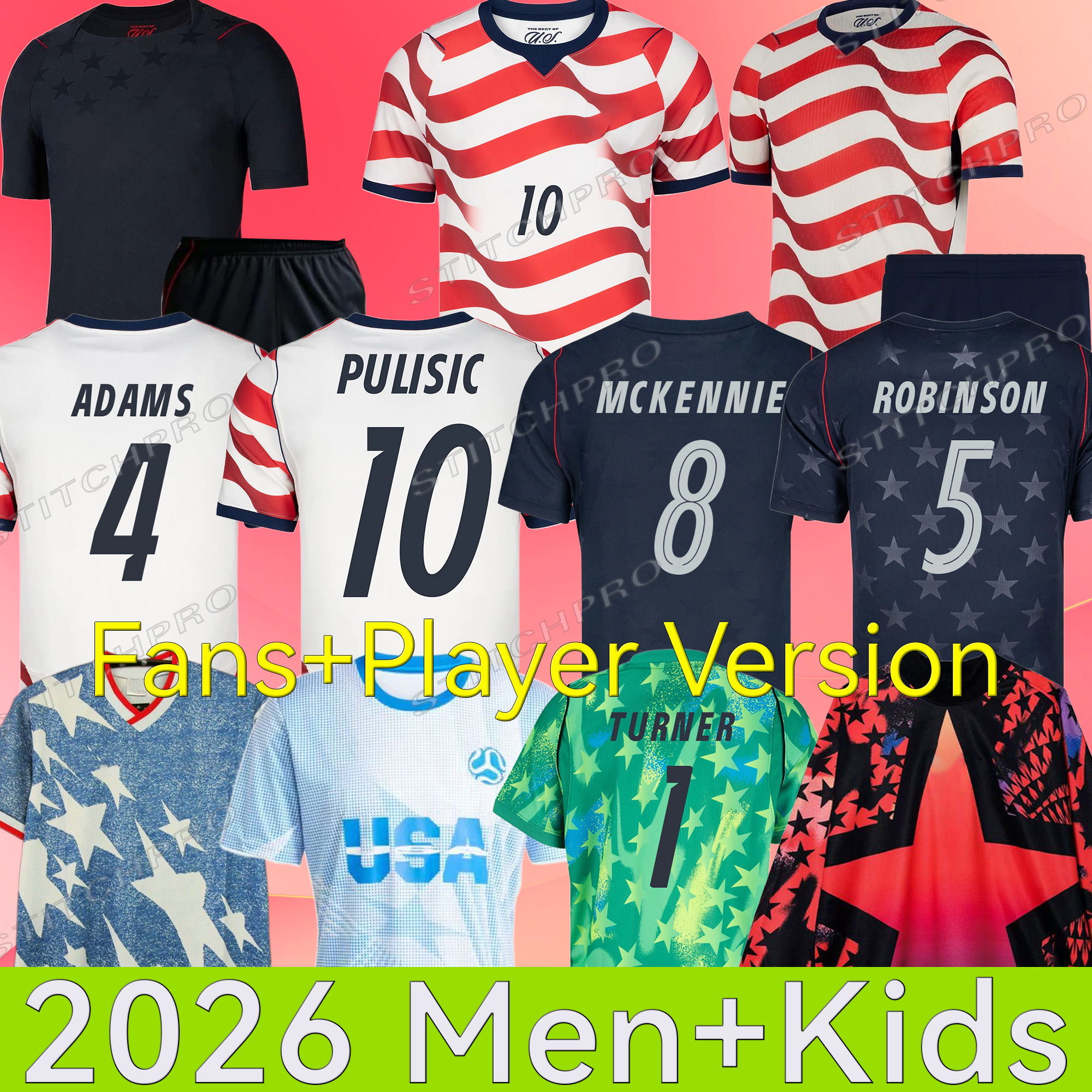 2026 PULISIC MCKENNIE Football Jersey ERTZ ALTIDORE PRESS WOOD MORGAN LLOYD 2025 2026 America Football Shirt United States Camisetas USA USMNT PLAYER Men Kits