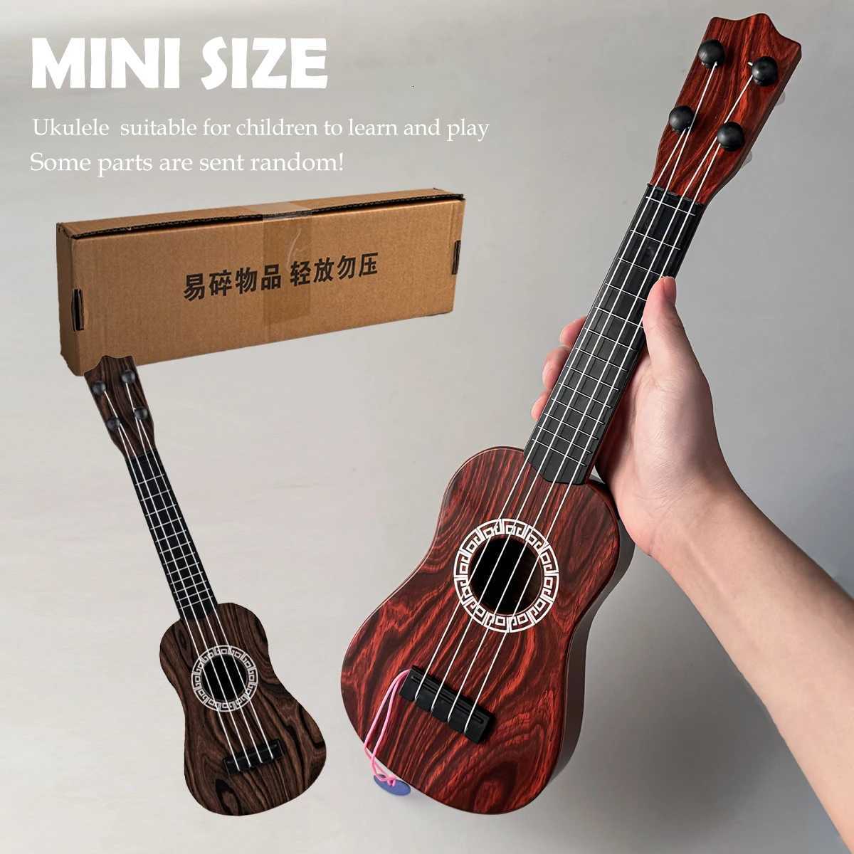 Mini Ukulele Toys 4 String Playable Enlightenment Early Education Music Toy Small Guitar Interactive Game for Kids Gifts Y260319