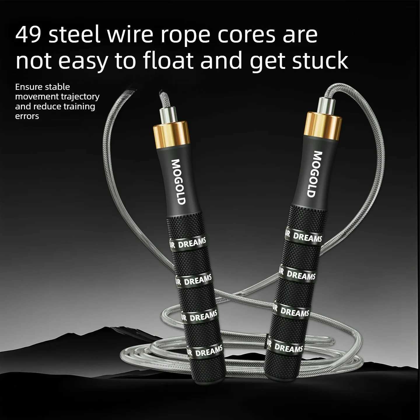 Self-Locking Bearing Skipping Rope Suitable for Human Aerobics Aluminum Alloy Handle Adjustable Rope Length Student Racing C M260319