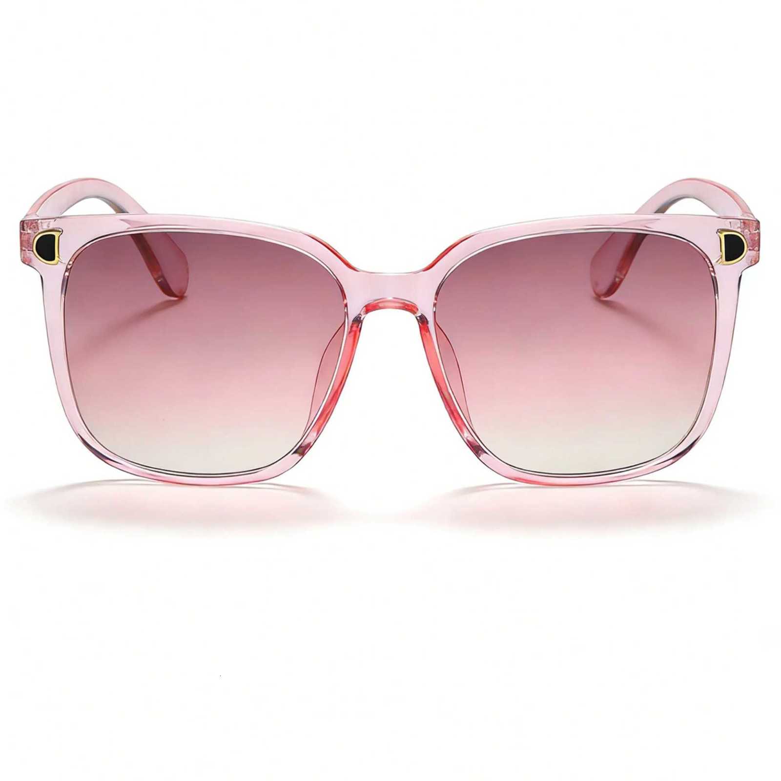 Womens Pink UV Protection Sunglasses D-Shaped Accent Face-Slimming for Big Faces Stylish Versatile Sun Shades H260319 - view 7