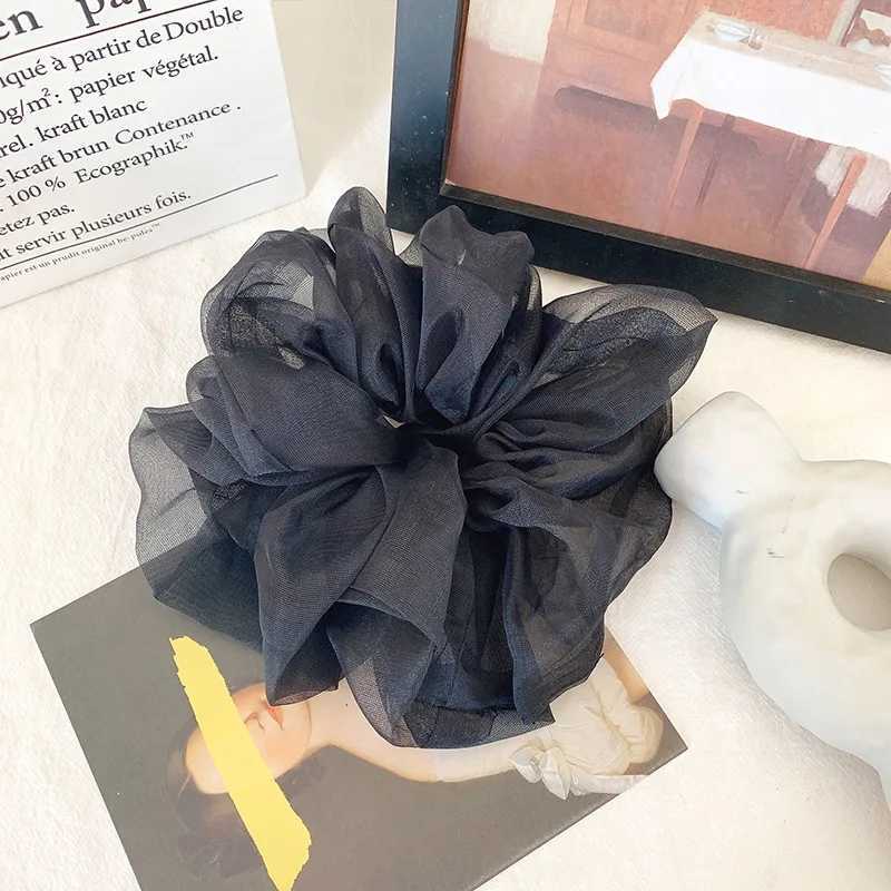 2022 Summer Organza Scrunchies Women Elastic Hair Band Korean Elegant Ponytail Holder Rubber Tie Band Hair Accessories Wholesale H260319