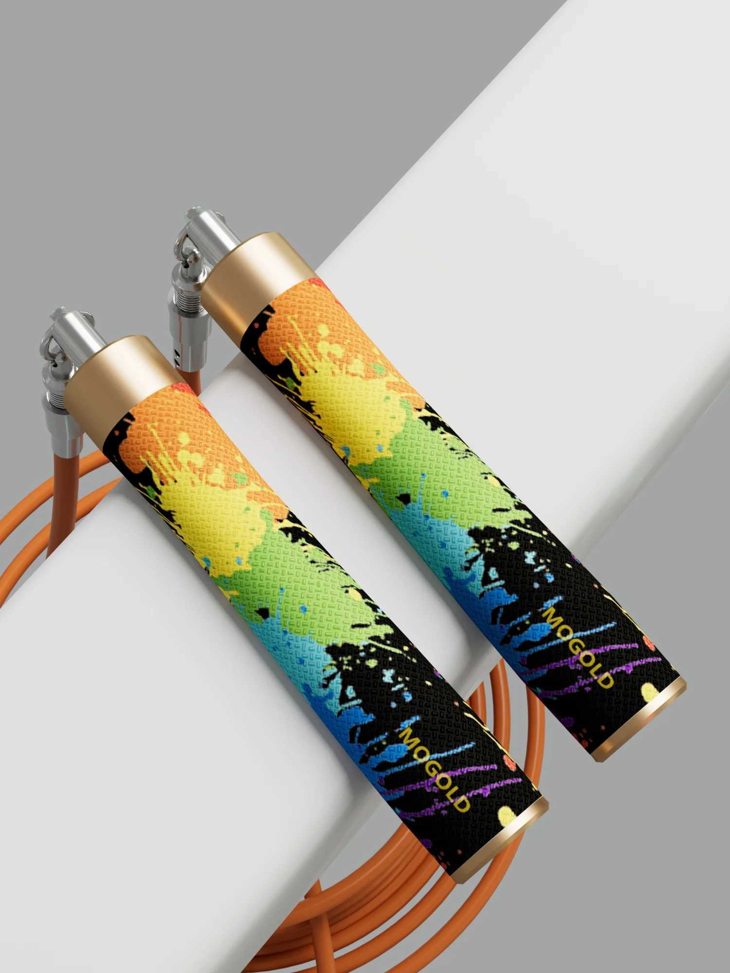 MOGOLD Graffiti Design Skipping Rope Triple Ropes 40/60/80 mm Freely Interchangeable Portable Fitness Tool M260319