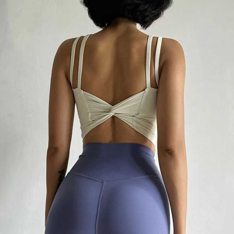Womens Sports Bras Fitness Top Sexy Lingerie Push Up Fixed Pad Yoga Bra Back knotted Underwear Running Vest Gym Tops Z20260319