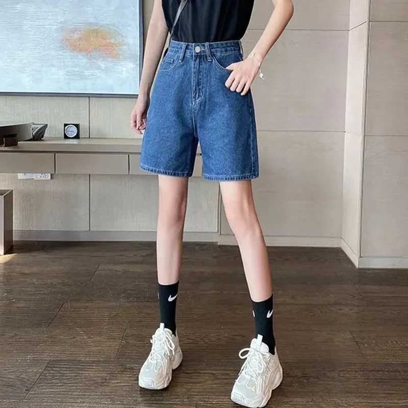 Summer Female Korean Leisure High Waist Jeans Lady Classic Solid Thin Denim Shorts Girls Retro Fashion Short Pants M260319