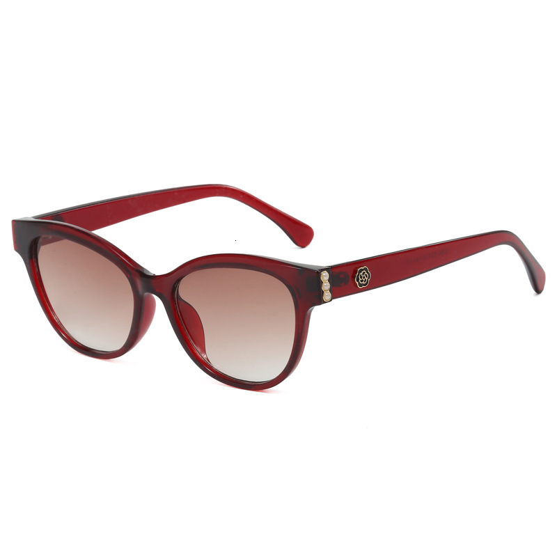 Luxury Brand Designer Sunglasses 2025 -Style UV Protection Cat-Eye Sunglasses, Same Style As On Xiaohongshu, Large Frame Camellia Fashion Sunglasses, 