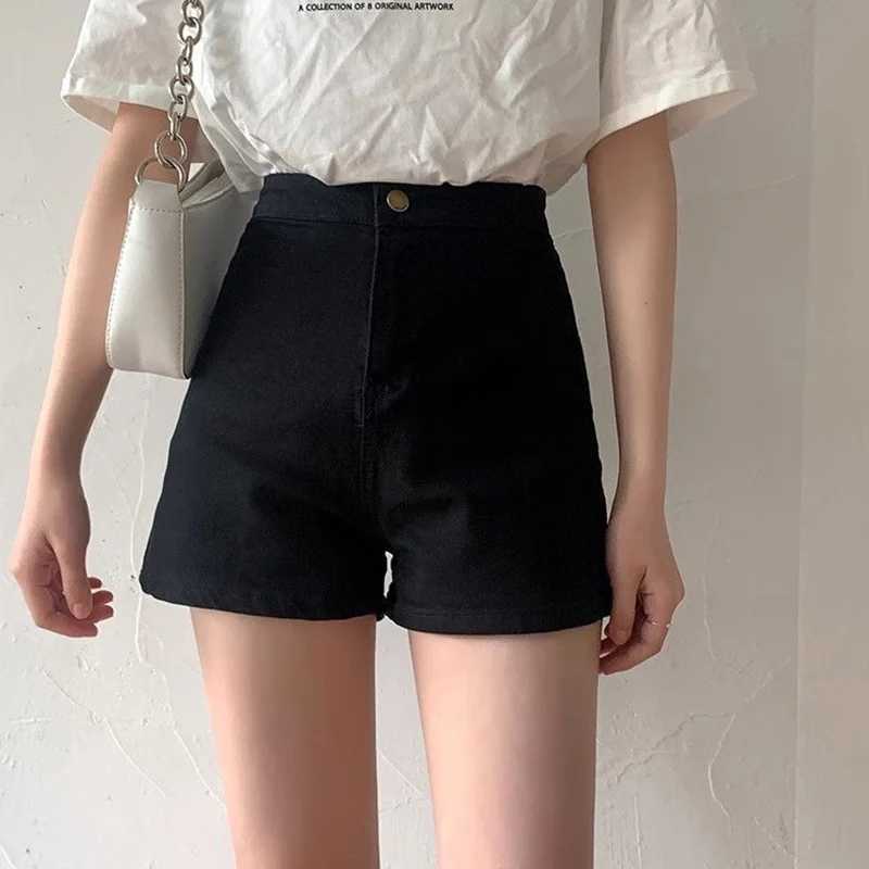 2026 Summer Girls Classic Black High Waist Denim Shorts Women Skinny Thin Solid Mini Pants Lady Korean Fashion Short Jeans M260319