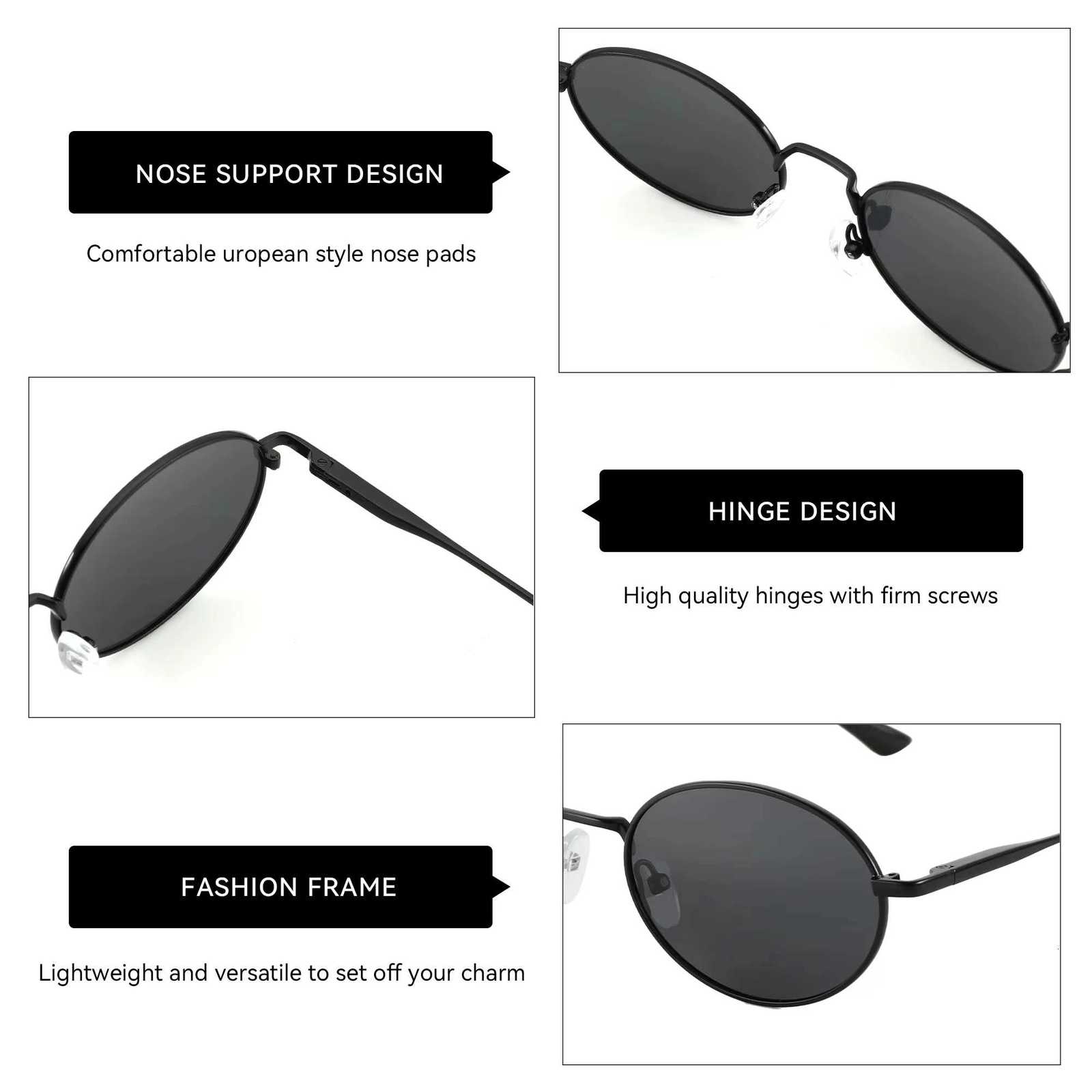 BLUEMOKY New Popular Polarized Prescription Sunglasses For Unisex UV400 Protection Metal Oval Progressive Optical Sun Glasses H260319 - view 5