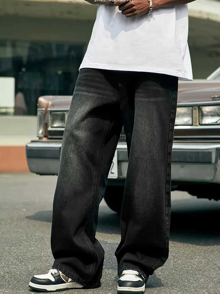 MenS Skinny Fit Wide Leg Jeans MenS Stylish Comfy Denim Pants Versatile For Four Seasons M260319