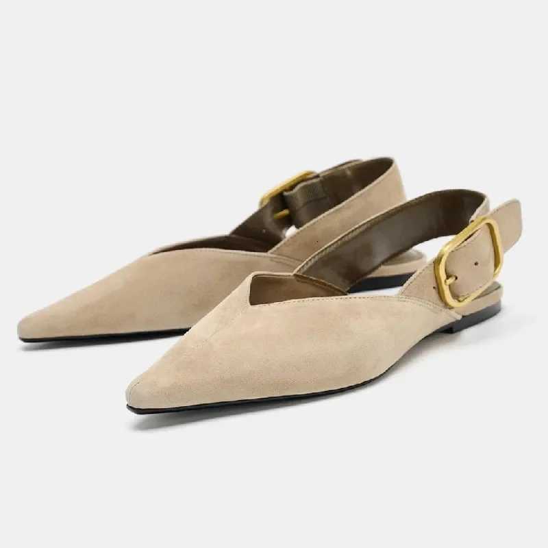 Retro Womens Shoes Fashion Pointed Tip Flat Sandals for Woman Elegant French Casual Shoes Luxury Shoes Sandalias Mujer Z260318