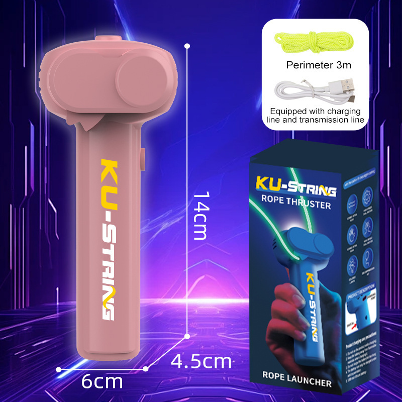 Rechargeable Luminous String Launcher, Electric Rope Propeller, Stress Relief Fidget Toy for Kids and Adults