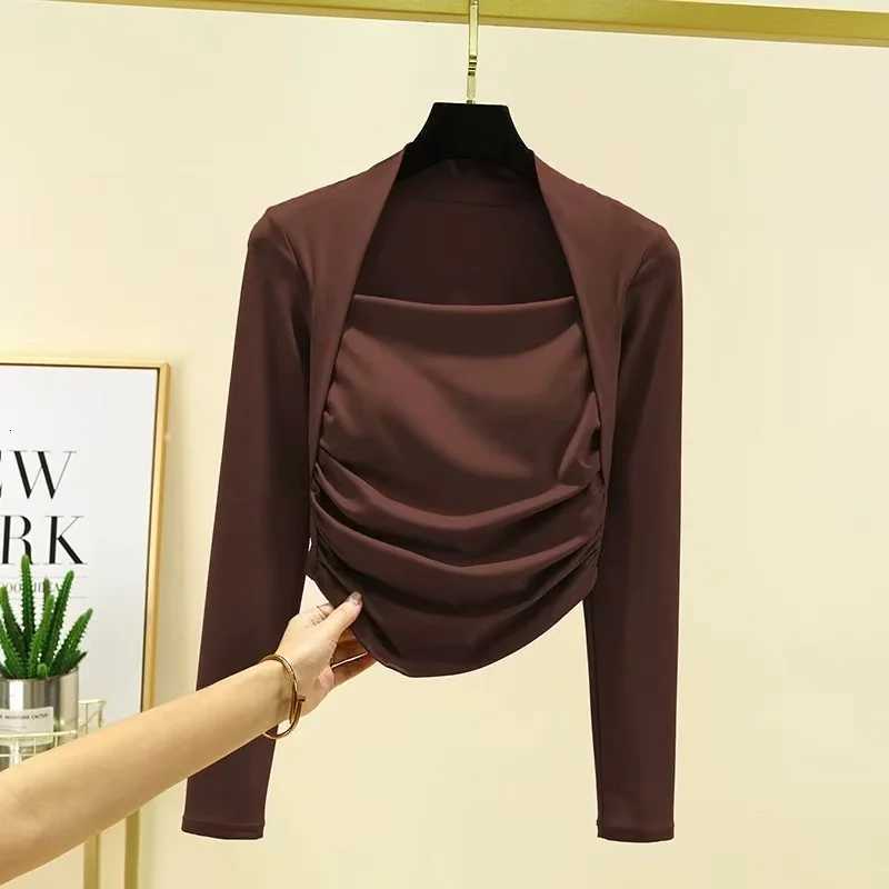 Fitness Chest Cushion Sports Top Women Long Sleeve Shirts Pra Speed Up Short Elegant Dance Yoga Clothes Small Waistband Gym Z20260319