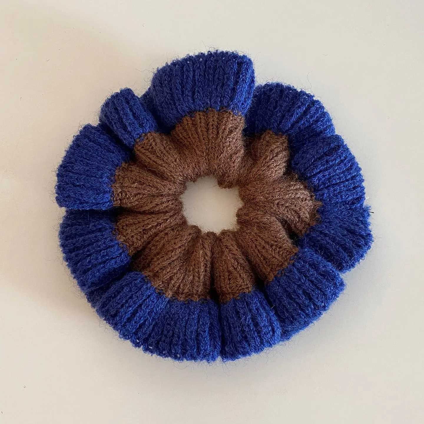 1PC Large Knitted Hair Scrunchie Women Color-block Wide Edge Band Fashion Hair Tie Elastic Ponytail Accessories Elegant Headwear H260319