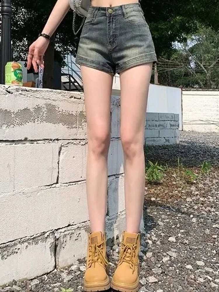 Summer Women Korean Retro Sexy Thin Hot Denim Shorts Jeans Lady Mini Pants Girls Tight Elastic High Street Ultra Short Jeans M260319