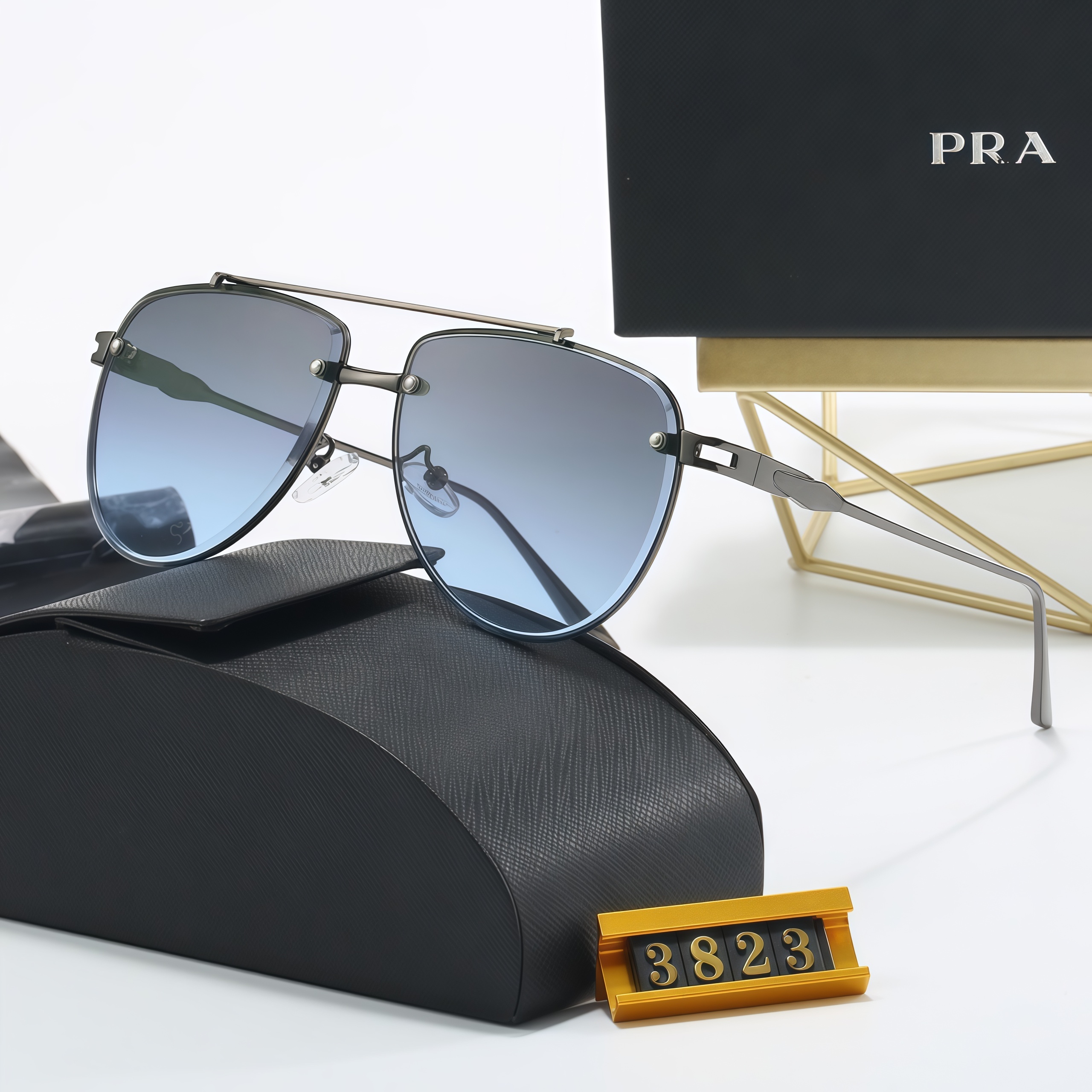Top luxury Sunglasses lens designer womens Mens Goggle senior Eyewear For Women eyeglasses frame Vintage Metal Sun Glasses With Box Rubber legs3823