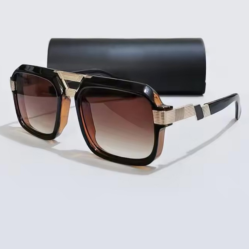 Luxury Original MOD669 Sunglasses Men Brand Black Square Shades UV400 Gradient Sun Glasses Cool One Piece Designer Steampunk Oversized IVSTA Fashion A