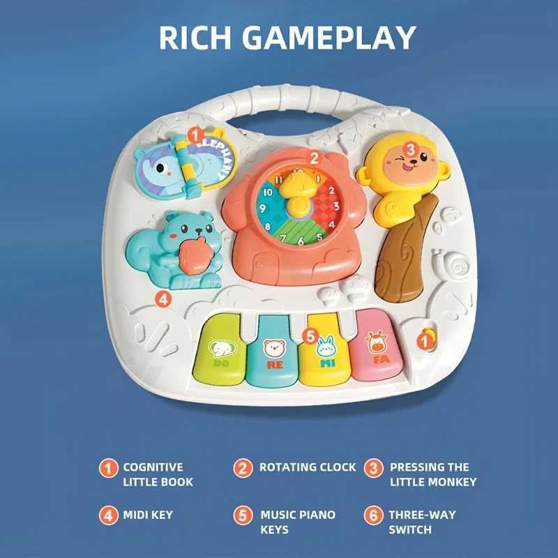 Baby Multifunctional Game Table Animal Sound Learning Piano Keys Cognitive Development Toy Parent Interaction Must-have Y260319