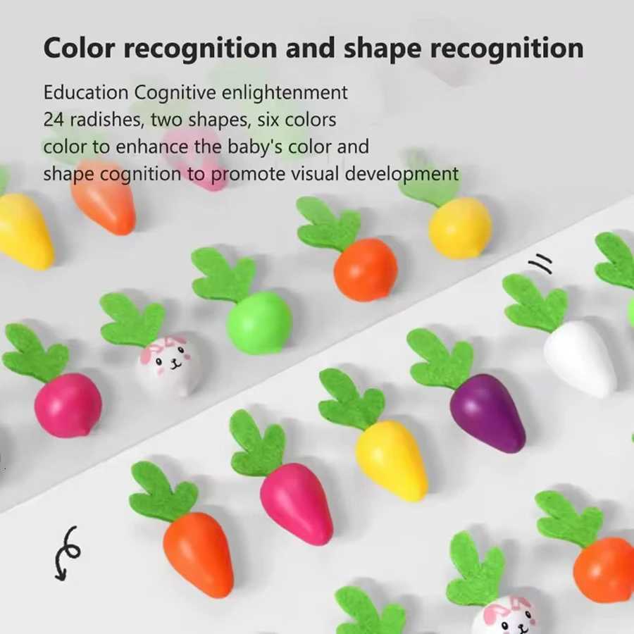 1pcs- Montessori Toys For Toddler Toys Educational Colorful Shape Toy Pull Carrot Set Counting Discouvery Toys For Kids Learning Y260319