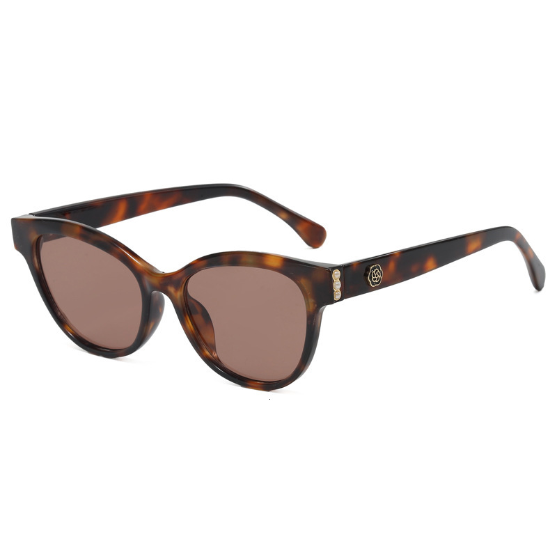 Luxury Brand Designer Sunglasses 2025 -Style UV Protection Cat-Eye Sunglasses, Same Style As On Xiaohongshu, Large Frame Camellia Fashion Sunglasses, 
