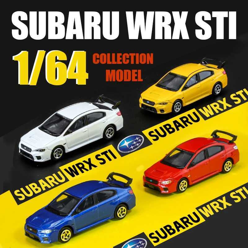 MINI 1/64 Subaru WRX STI Super Racing Alloy Diecast Miniature Car Model Pull Back Suspension Kid Toy Exquisite Gift Box Collect Y260319