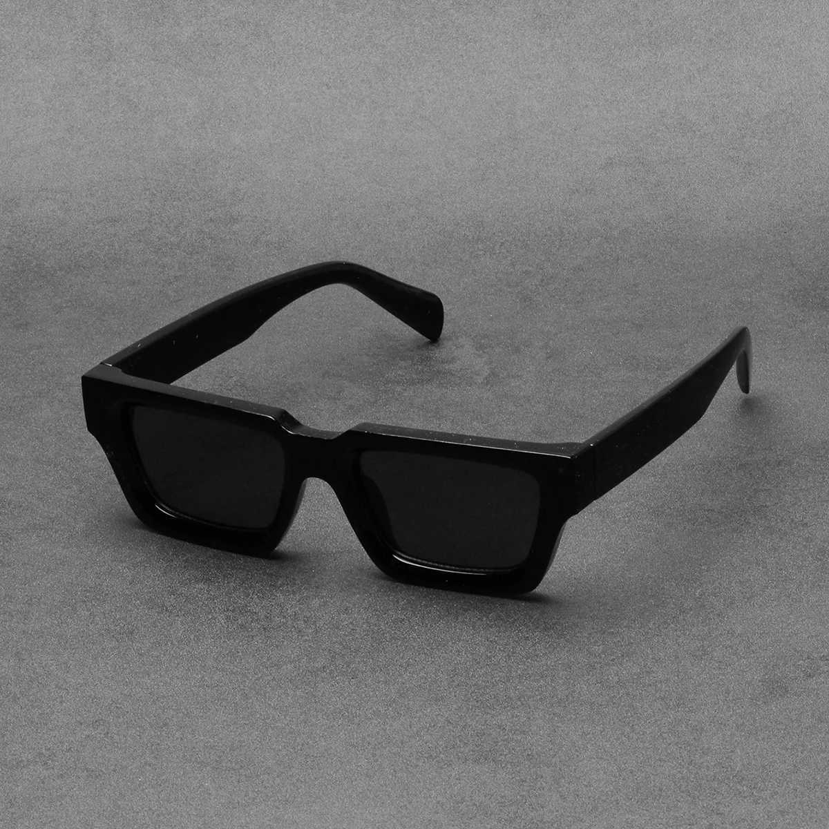 Ruiao 2026 fashion black small rectangular thick frame sunglasses for men and women rectangular summer wear shades H260319 - view 6