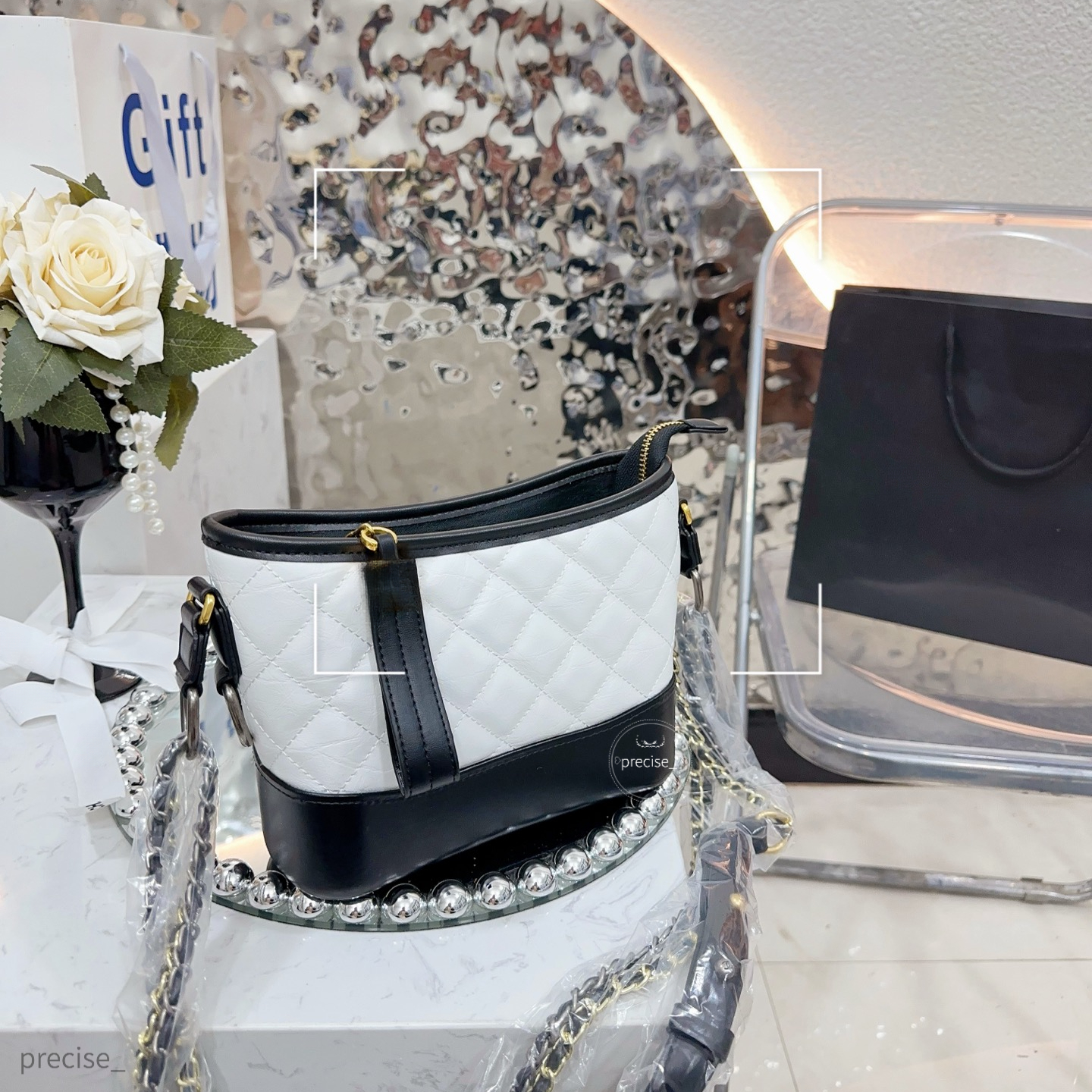 Luxury Cowhide Leather Top Handle Flap Bag Women Designer Style Handbag Quilted Chain Shoulder Crossbody Bag Elegant Lady Purse