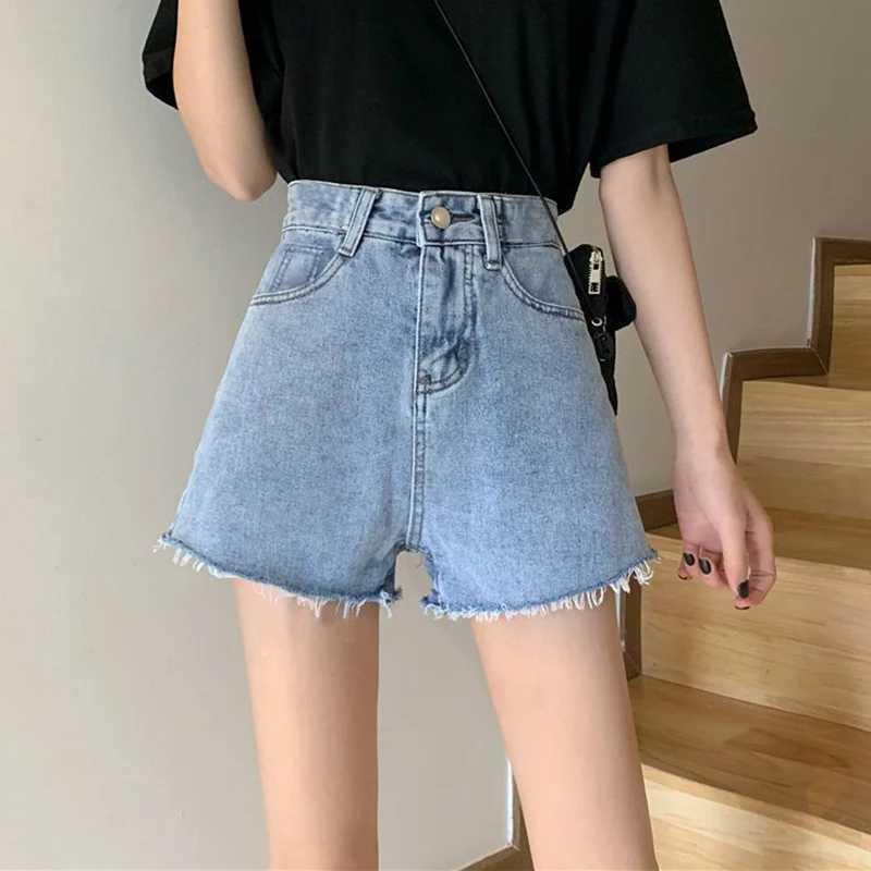2026 Summer Hot Sale Female Korean Casual Jeans Lady Classic High Waist Denim Shorts Girls Fashion Ripped Short Pants M260319