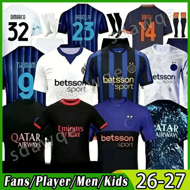 FANS Player 26 27 soccer jerseys INTER BARELLA MILANS LAUTARO Dumfries 2026 football shirts CALHANOGLU Men Kids kit Equpment DIMARCO THURAM Rossi Special finals