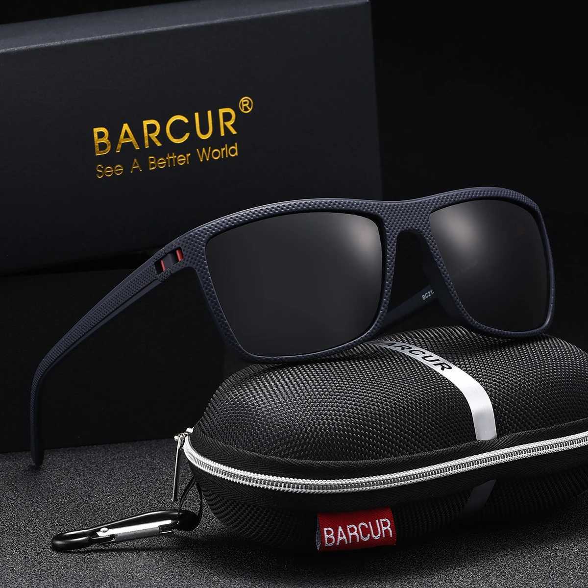 BARCUR Brand Classic Men Sunglasses Comfort Durable PC Rectangular Frame TAC Lens Versatile Age Polarized Sunglasses H260319 - view 6