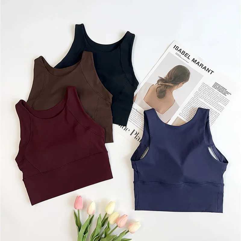 Women High Strength Earthquake Shockproof Sports Bra Fixed Cups Yoga Crop Top Fiess Push Up Outdoor Run Gym Workout Bralett Z20260319